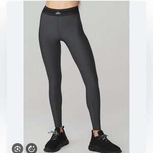 Authentic ALO Yoga Airlift High-Waist Suit Up Leggings In Anthracite/Black